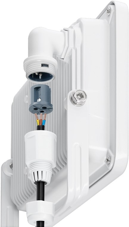 Goobay Utendørs LED-lyskaster, 20 W med 1700 lm, nøytralt hvitt lys (4000 K) og M16-kabelgjennomføring, egnet for utendørs bruk (IP65)