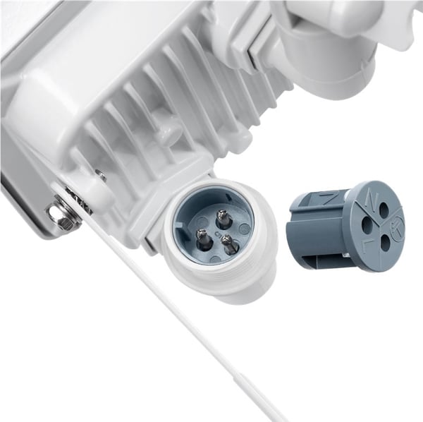 Goobay Utendørs LED-lyskaster, 20 W med 1700 lm, nøytralt hvitt lys (4000 K) og M16-kabelgjennomføring, egnet for utendørs bruk (IP65)