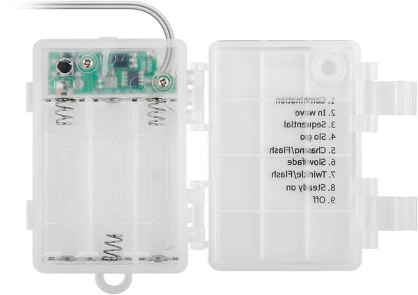 Goobay 300 LED-ljusridåer med fjärrkontroll, timerfunktion, 8 ljuslägen, dimmer, USB- och batteridrift, varmvitt (3000 K)
