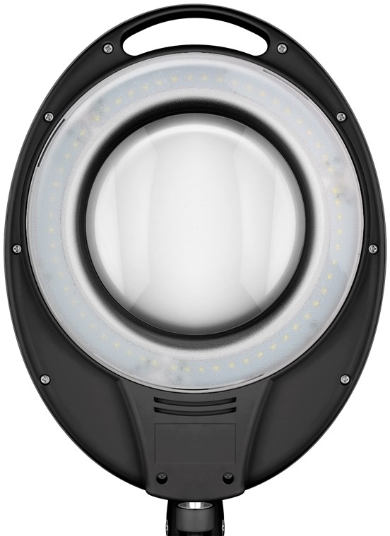 Goobay LED-förstoringslampa med klämma, 8 W, svart 650 lm, 127 mm kristallglaslins, 1,75x förstoring, 3 dioptrier