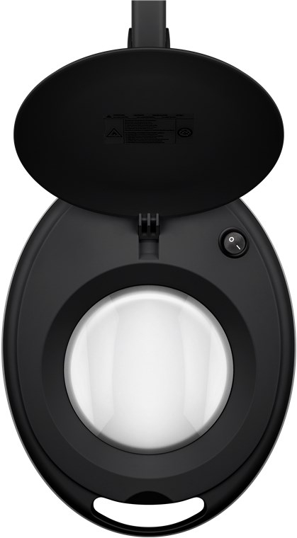 Goobay LED-förstoringslampa med klämma, 8 W, svart 650 lm, 127 mm kristallglaslins, 1,75x förstoring, 3 dioptrier