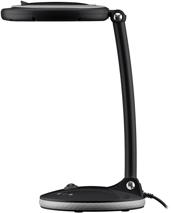 Goobay LED-forstørrelseslampe med stativ, 6 W, svart 80-450 lm, dimbar, 100 mm glasslinse, 1,75x forstørrelse, 3 dioptrier
