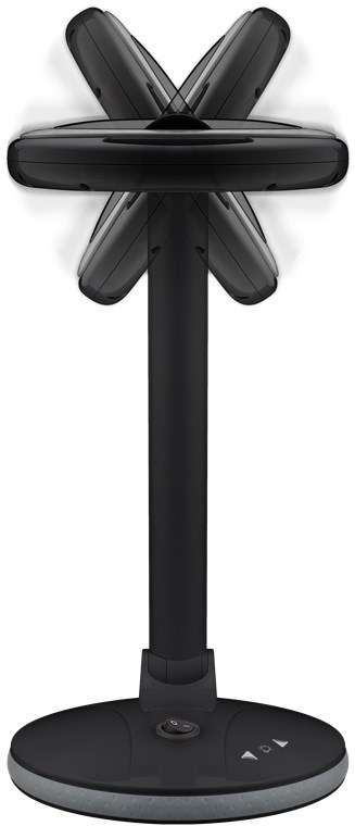 Goobay LED-forstørrelseslampe med stativ, 6 W, svart 80-450 lm, dimbar, 100 mm glasslinse, 1,75x forstørrelse, 3 dioptrier