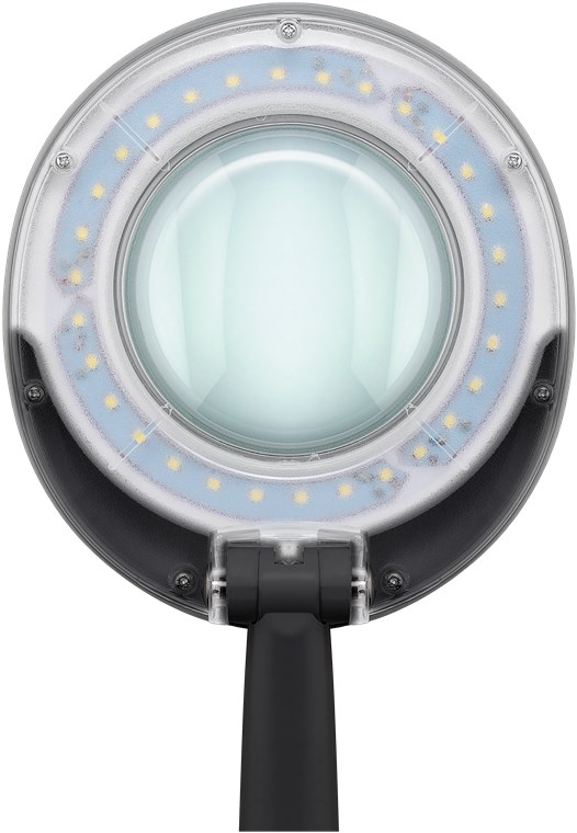 Goobay LED-forstørrelseslampe med stativ, 6 W, svart 450 lm, 100 mm glasslinse, 1,75x forstørrelse, 3 dioptrier