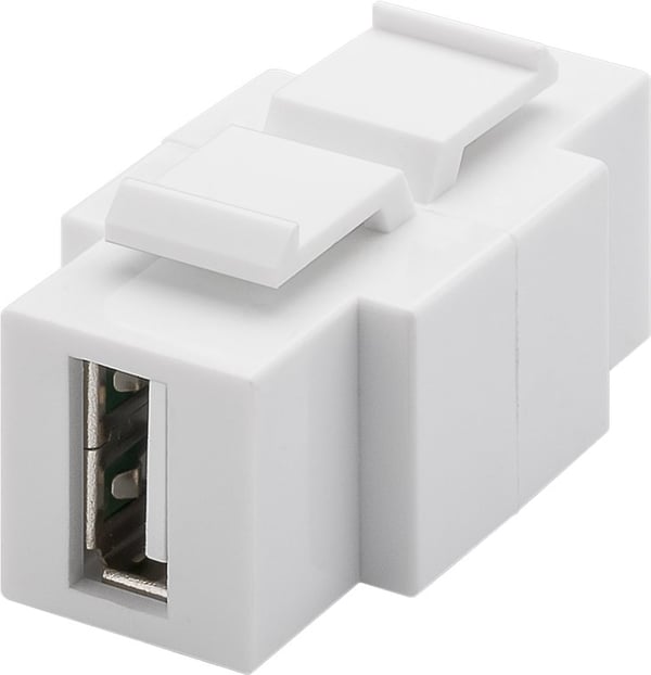 Goobay Keystone-modul, USB, kan monteras i båda ändar 16,9 mm bredd, USB 2.0-port (typ A)