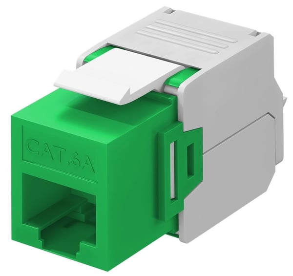 Goobay Keystone modul RJ45 CAT 6A, UTP 16,5 mm bred, krokodilleklemme til værktøjsfri IDC-montering