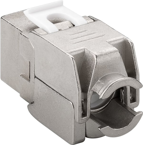 Goobay Keystone modul RJ45 CAT 6A, STP, 500 MHz, slim-line 16,3 mm bred, krokodilletype, til værktøjsfri IDC-montering