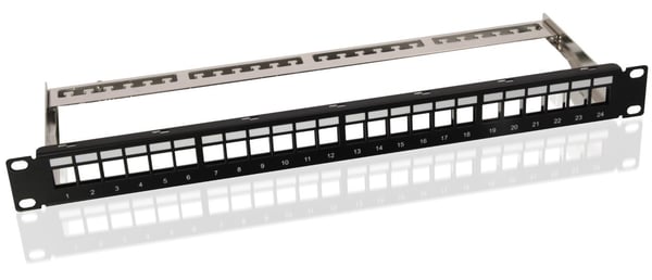 Goobay 19" (48,3 cm) Keystone-patchpanel (1U) inkl. 24x CAT-6-moduler (UTP)