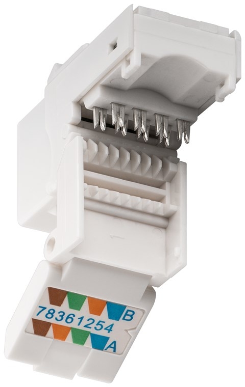 Goobay Keystone-modul RJ45 CAT 6, UTP, 250 MHz 16,2 mm bred, klemlist for IDC-montering (uten verktøy), snap-in-system