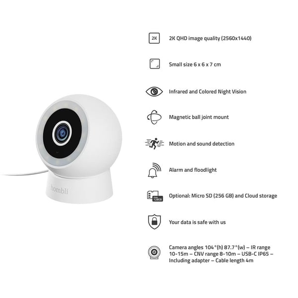 Hombli Smart Compact Kamera Utendørs Hvit