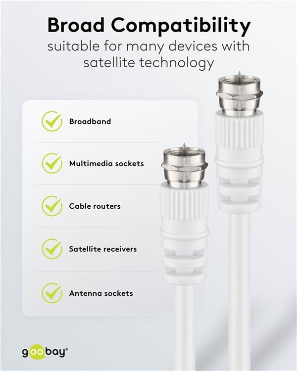 Goobay SAT-antennekabel ( F-stik > F-stik, 15 m