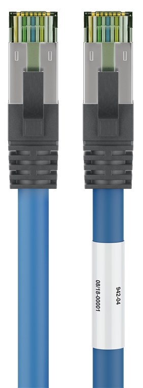 Goobay CAT 8.1 Patchkabel, S/FTP (PiMF), blå 99,9 % iltfri kobberleder (OFC), AWG 24, halogenfri kabelkappe (LSZH), 2 m