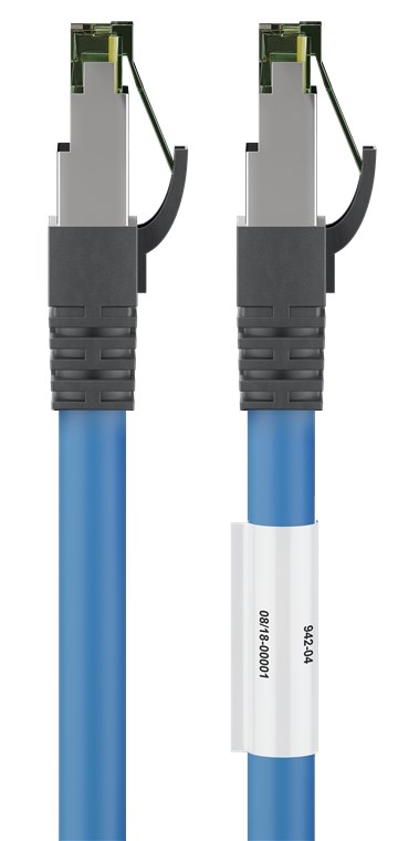 Goobay CAT 8.1 Patchkabel, S/FTP (PiMF), blå 99,9 % iltfri kobberleder (OFC), AWG 24, halogenfri kabelkappe (LSZH), 5 m