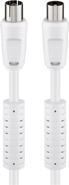 Goobay Antennekabel med ferritt (80 dB), dobbeltskjermet koaksialplugg > koaksialplugg (helskjermet), 2,5 m
