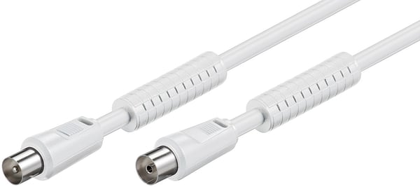 Goobay Antennekabel med ferritt (80 dB), dobbeltskjermet koaksialplugg > koaksialplugg (helskjermet), 2,5 m