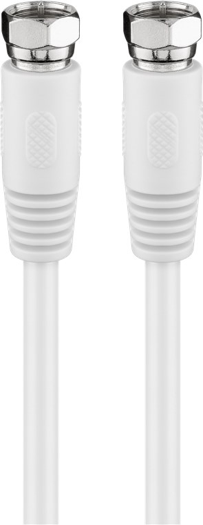 Goobay SAT-antennekabel (80 dB), dobbeltskjermet F-plugg > F-plugg (helskjermet), 0,5 m