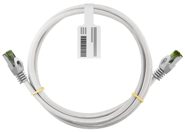 Goobay GHMT-sertifisert CAT 8.1 patchkabel, S/FTP (PiMF), hvit kobberleder, LSZH halogenfri kabelkappe, 3 m