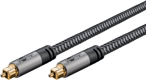 Goobay TOSLINK-kabel, 5 m, Sharkskin Grey Toslink-hanstik > Toslink-hanstik