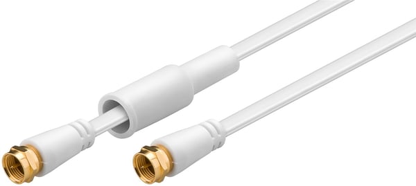 Goobay Flat SAT-antennekabel (80 dB), dobbeltskjermet, værbeskyttet gullbelagt, F-plugg > F-plugg (helskjermet), 2,5 m