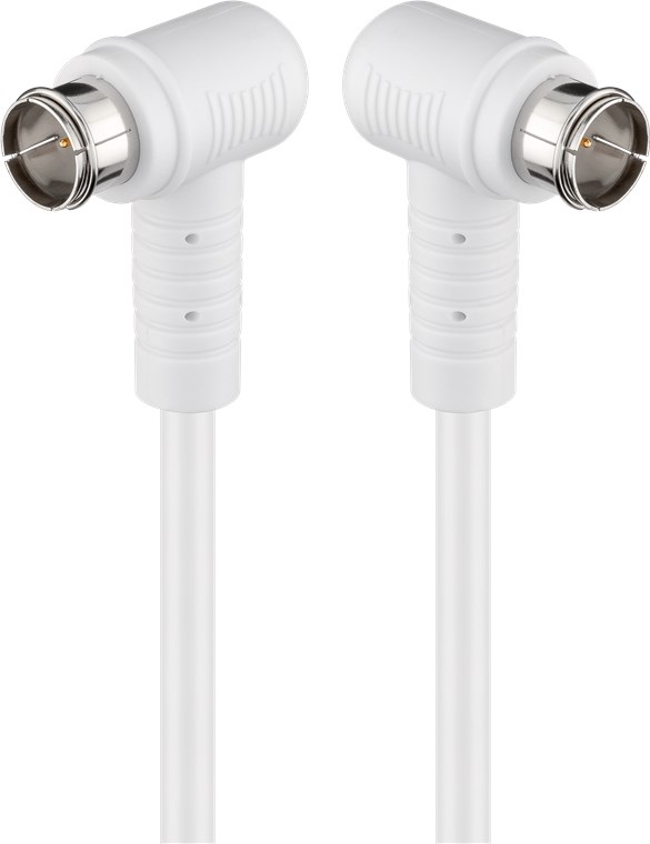 Goobay Vinklad SAT-antennkabel (80 dB), dubbelskärmad F-plugg (quick) 90° > F-plugg (quick) 90° (helt avskärmad)