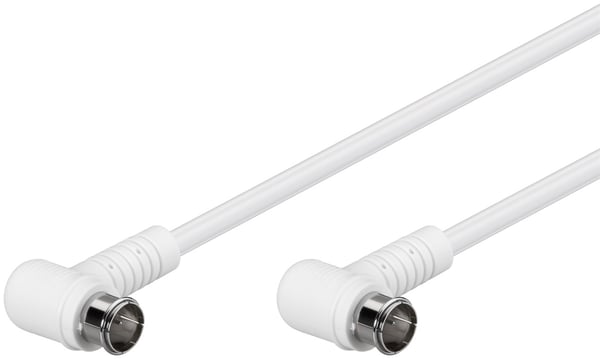 Goobay Vinklad SAT-antennkabel (80 dB), dubbelskärmad F-plugg (quick) 90° > F-plugg (quick) 90° (helt avskärmad)