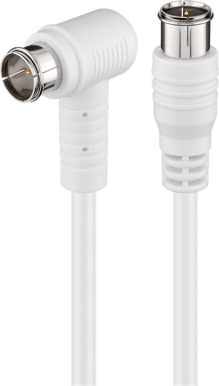 Goobay Vinklad SAT-antennkabel (80 dB), dubbelskärmad F-plugg (quick) > F-plugg (quick) 90° (helt avskärmad)