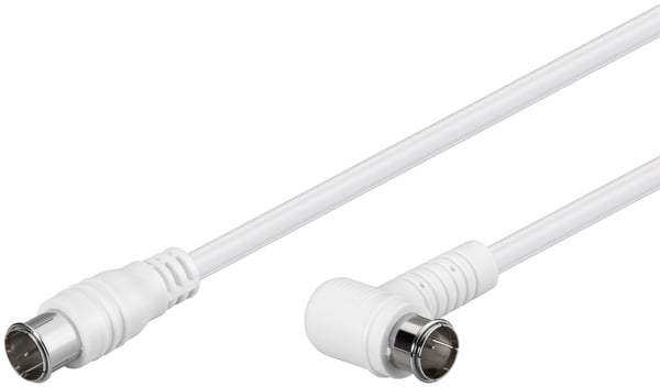 Goobay Vinklad SAT-antennkabel (80 dB), dubbelskärmad F-plugg (quick) > F-plugg (quick) 90° (helt avskärmad)