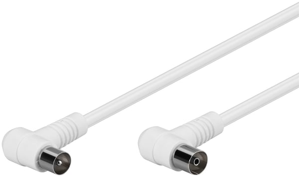 Goobay Vinklet antennekabel (80 dB), dobbeltskjermet koaksialplugg 90° > koaksialstikkontakt 90° (helskjermet), 5 m