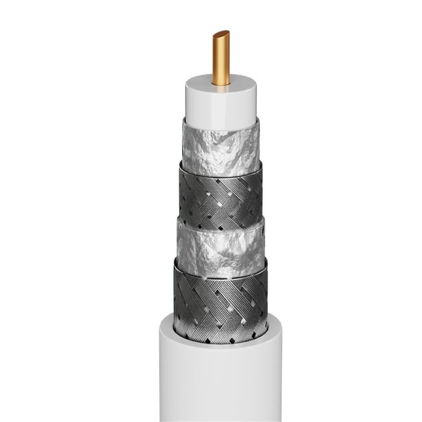 Goobay SAT-antennekabel (135 dB), 4 x skjermet gullbelagt, F-plugg 90° > F-plugg 90°, 5 m