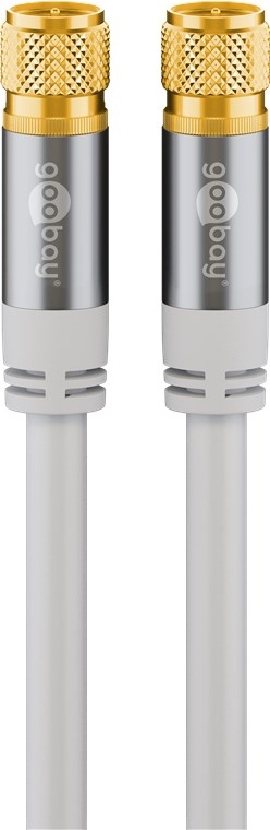 Goobay SAT-antennekabel (135 dB), 4 x skjermet gullbelagt, F-plugg > F-plugg, 10 m