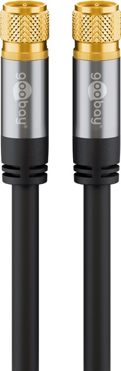 Goobay SAT-antennkabel (135 dB), 4x skärmad guldpläterad, F-plugg > F-plugg