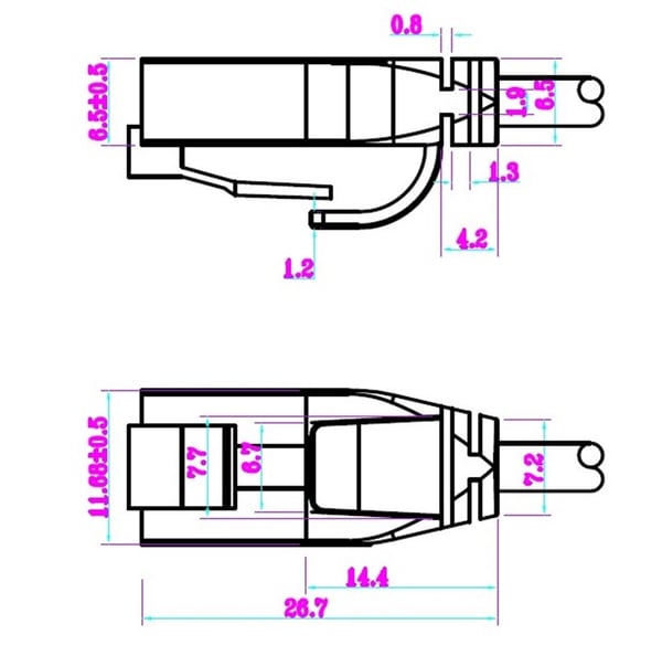 Goobay CAT 6 smal patchkabel, U/UTP, grå kobberleder (CU), 0,15 m