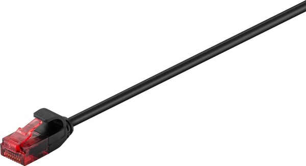 Goobay CAT 6 smal patchkabel, U/UTP, svart kopparledare (CU)