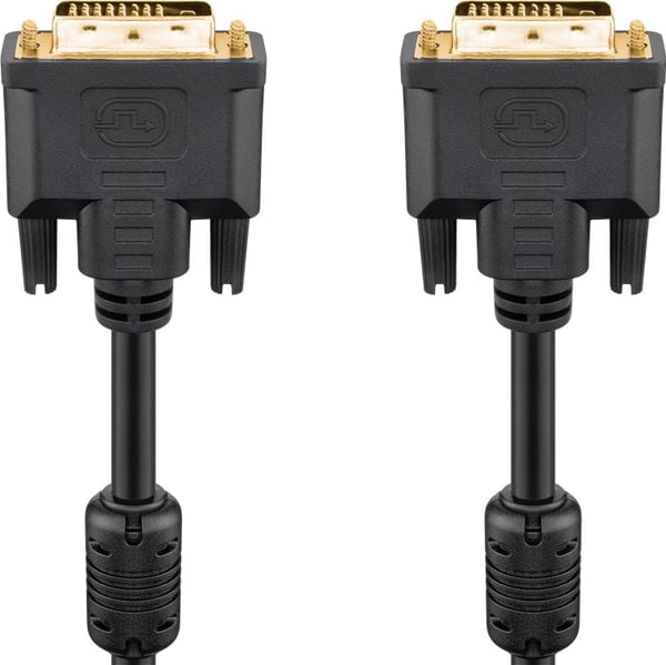 Goobay DVI-D Full HD-kabel Dual Link, gullbelagt DVI-D-kontakt Dual Link (24+1 Pin) > DVI-D-kontakt Dual Link (24+1 Pin), 3 m