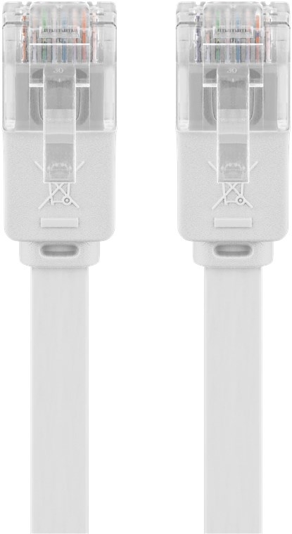 Goobay CAT 6 platt patchkabel, U/UTP, vit kopparledare (CU)