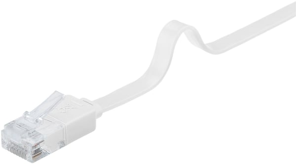 Goobay CAT 6 platt patchkabel, U/UTP, vit kopparledare (CU)