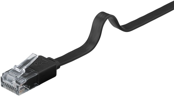 Goobay CAT 6 flat patchkabel, U/UTP, svart kobberleder (CU), 5 m
