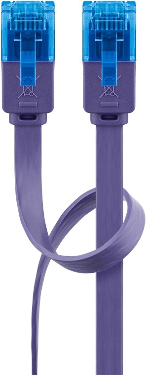 Goobay Flad netværkskabel CAT 6A, U/UTP, violet kobberleder (CU), 2 m