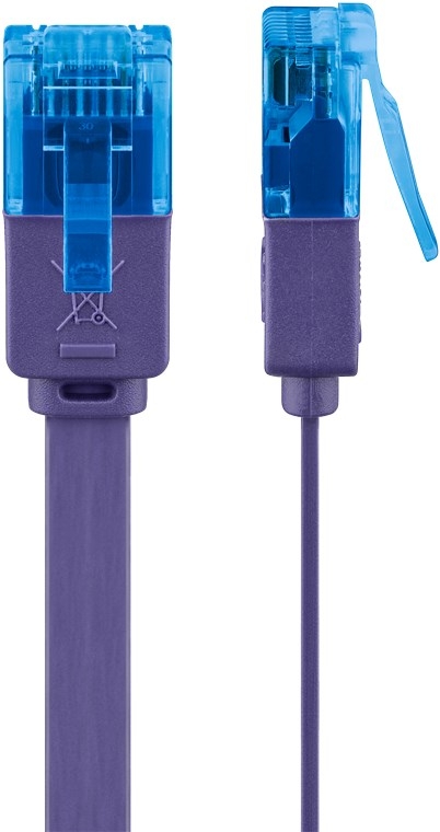 Goobay Flad netværkskabel CAT 6A, U/UTP, violet kobberleder (CU), 2 m