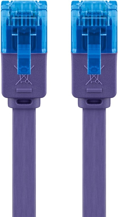 Goobay Flad netværkskabel CAT 6A, U/UTP, violet kobberleder (CU), 2 m