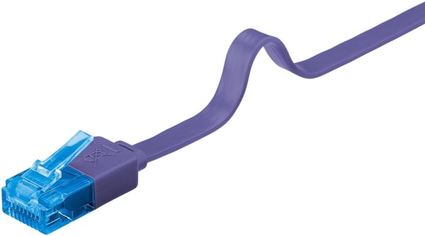 Goobay Flad netværkskabel CAT 6A, U/UTP, violet kobberleder (CU), 2 m