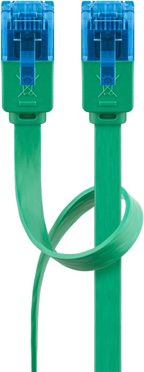Goobay CAT 6A platt patchkabel, U/UTP, grön kopparledare (CU)