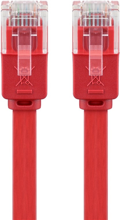 Goobay CAT 6 platt patchkabel, U/UTP, röd kopparledare (CU)