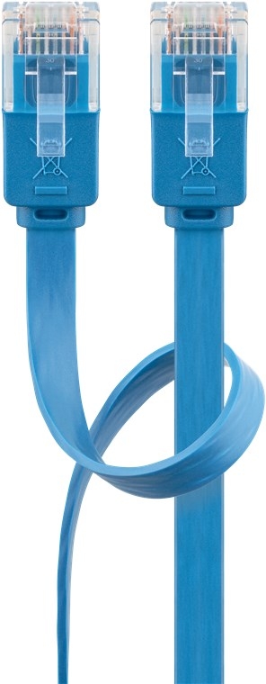 Goobay CAT 6 flat patchkabel, U/UTP, blå kobberleder (CU), 1,5 m