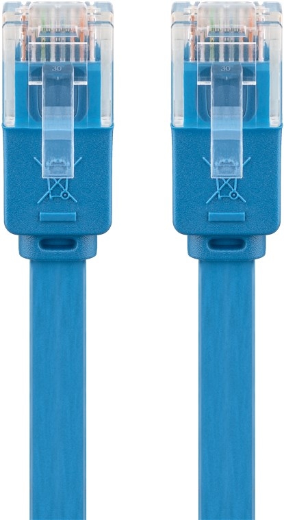 Goobay CAT 6 flat patchkabel, U/UTP, blå kobberleder (CU), 1,5 m