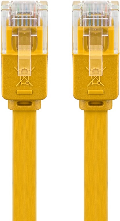 Goobay CAT 6 flad netværkskabel, U/UTP, gul kobberleder (CU), 3 m