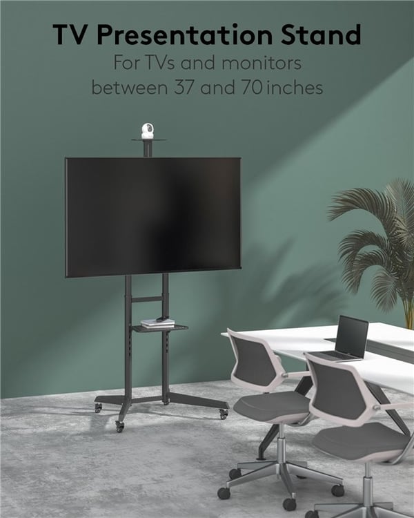 Goobay TV-presentasjonsstativ Pro (størrelse L) for TV-er og skjermer mellom 37 og 70 tommer (94-178 cm) opp til 50 kg, vippbart