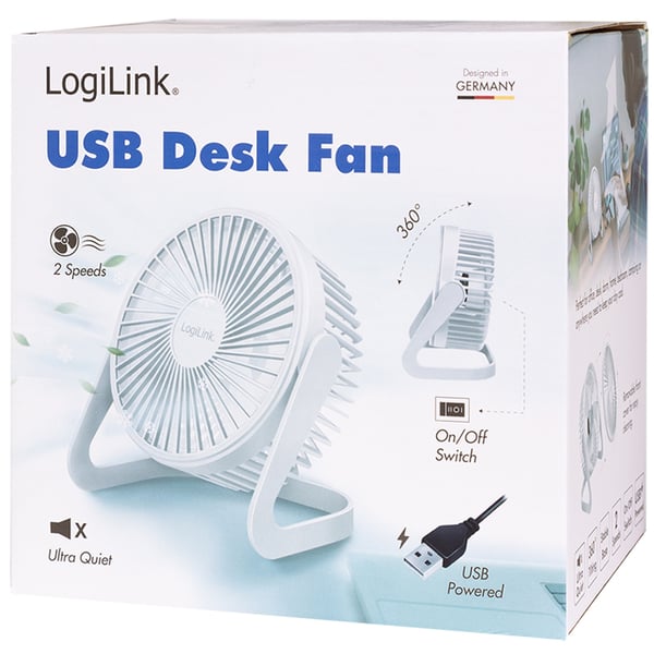 LogiLink USB-vifte Ø15,24 cm Hvit