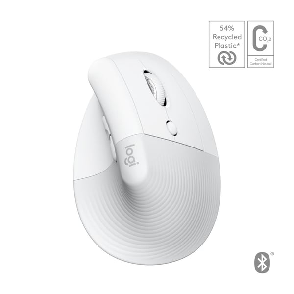 Logitech Lift for Mac Vertikal ergonomisk mus, off-white/Pa