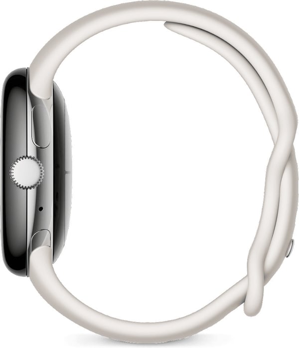 Google Pixel Watch WiFi -älykello, Polished Silver / Chalk